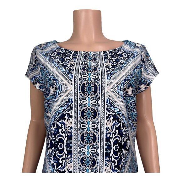 Tiana B Womens SZ 16-Multicolored Sheath Knee Length Dress-Cap Sleeve-Stretch - Picture 2 of 16